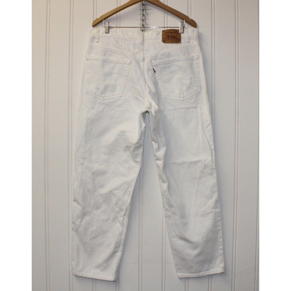 Vintage Levi’s 550 White Denim Jeans 38x30 Baggy Y2K Made In‎ The USA - Picture 5 of 12
